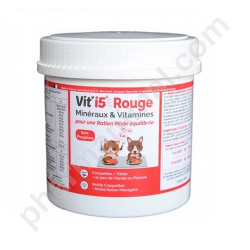 VIT'I5 ROUGE CHIEN/CHAT        	pot/250 g pdr or  **